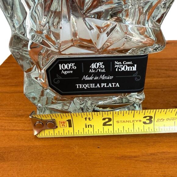 EMPTY Mi Familia Flores Tequila Plata Bottle Clear Crystal Nice For Fairy Lights - Picture 7 of 7